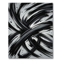 Bold Black Ink Brushstroke Swirl Rug