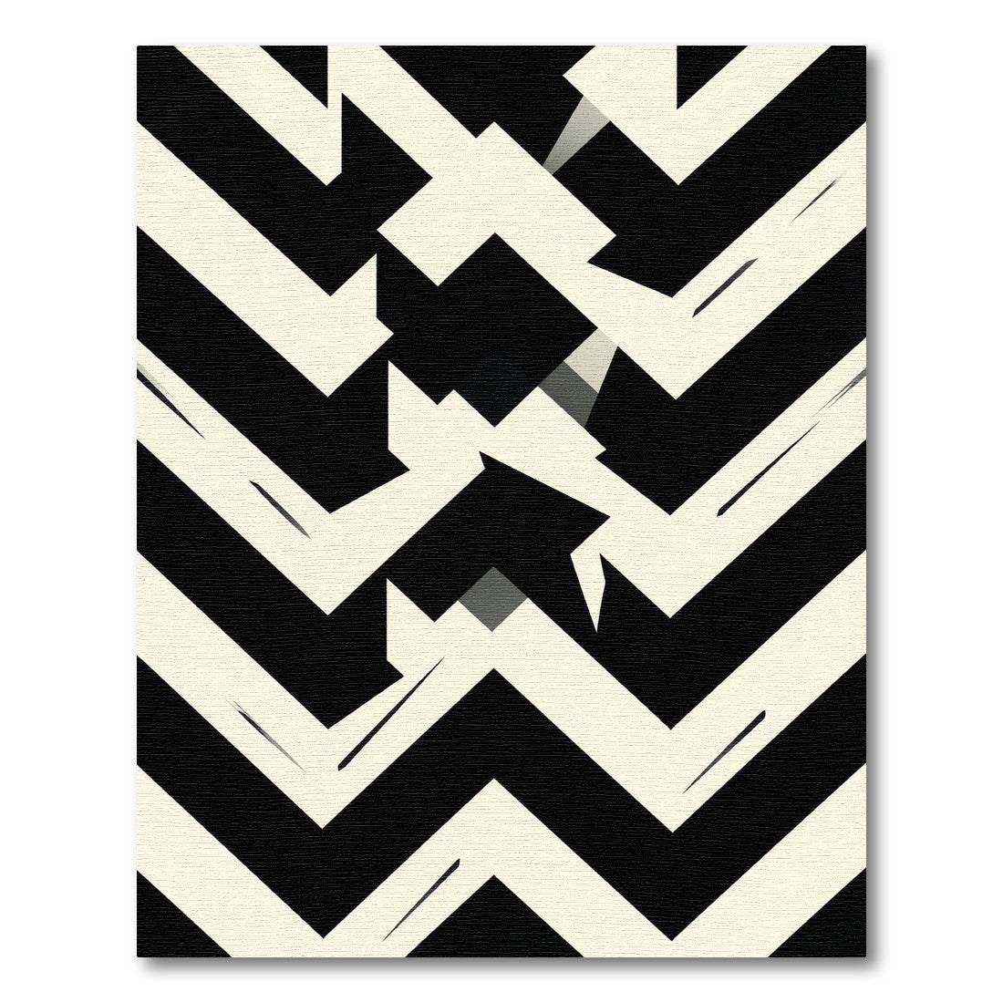 Bold Monochrome Geometric Chevron Abstract Rug