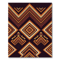 Geometric Amber Aztec Diamond Art Rug