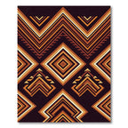Geometric Amber Aztec Diamond Art Rug