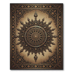 Gold Ornate Mandala Sun Medallion Rug