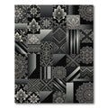 Monochromatic Patchwork Mandala Damask Rug