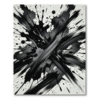 Dynamic Black Splatter Abstract Splash Rug