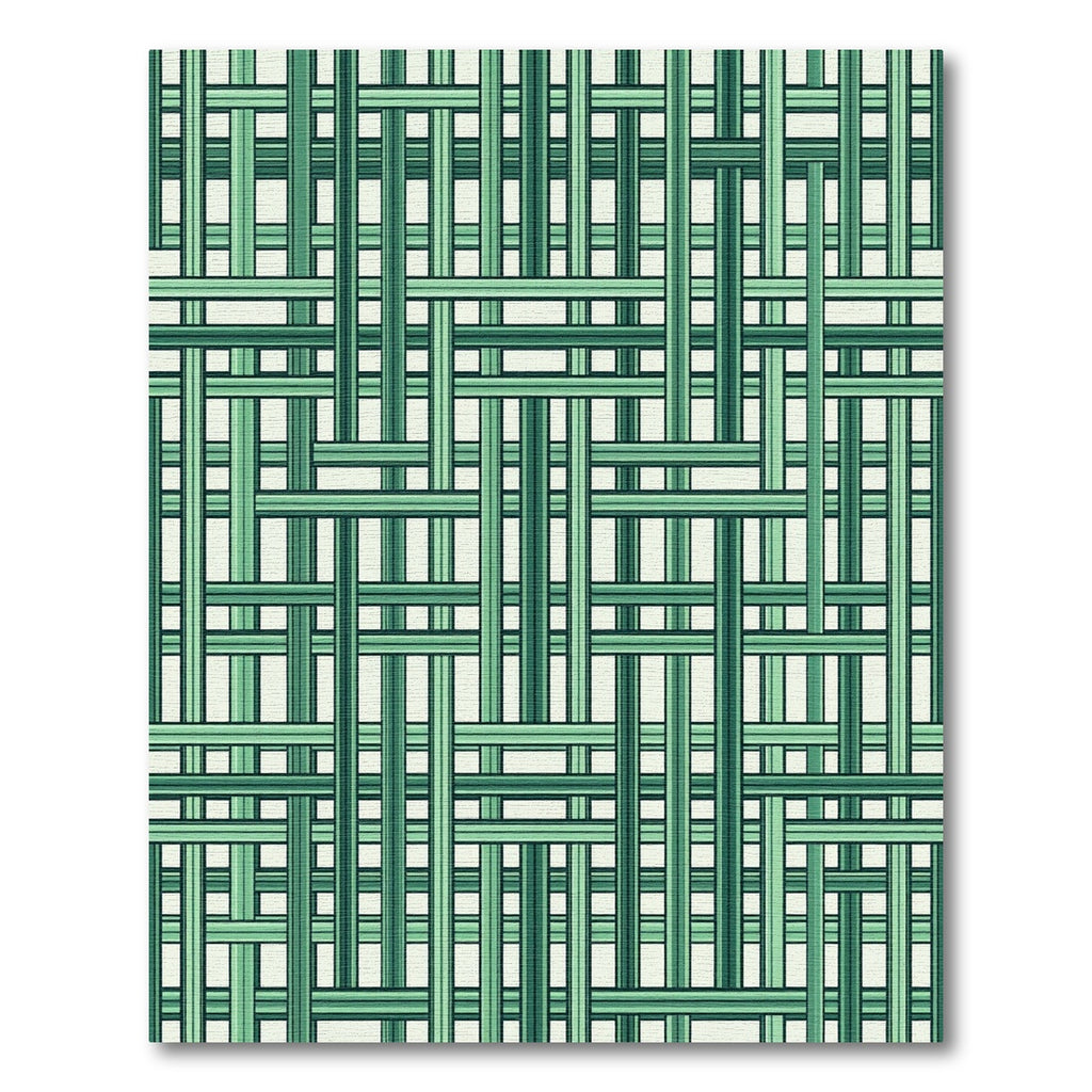 Abstract Green Tonal Weave Rug