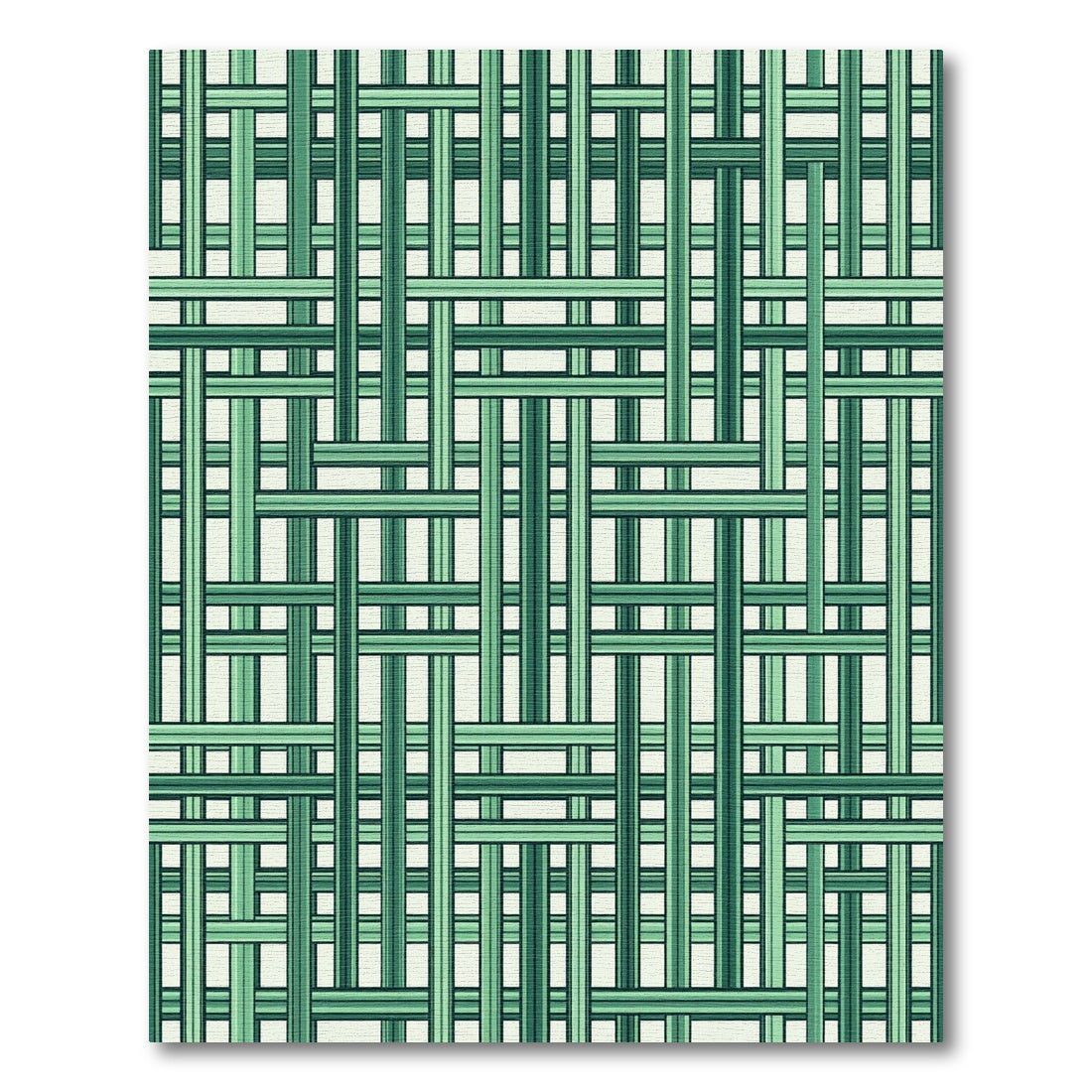Abstract Green Tonal Weave Rug