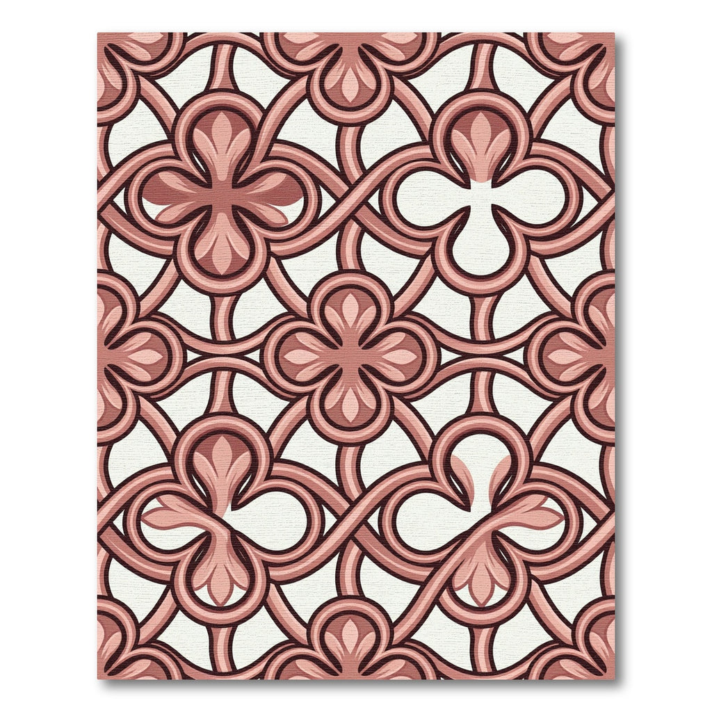 Blush Rose Interlocking Quatrefoil Tile Rug