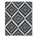Navy and Cream Geometric Diamond Rug