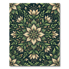Emerald Green Floral Medallion Rug