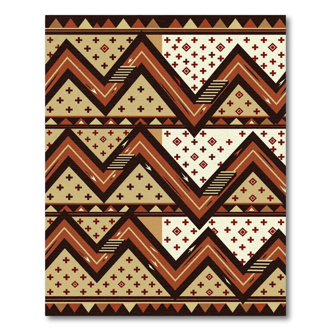 Earth Tone Southwestern Geometric Zigzag Rug