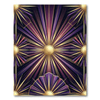 Art Deco Sunburst Purple Gold Rug