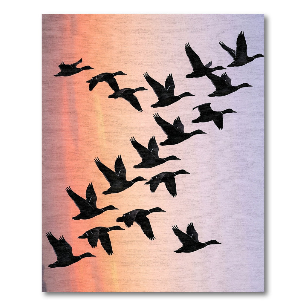 Sunset Flock Flying Duck Gradient Rug