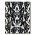Tri-Color Border Collie Portrait Repeating Rug