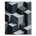 Minimalist Gray Isometric Block Abstract Rug