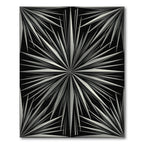 Monochrome Silver Radiant Starburst Art Rug