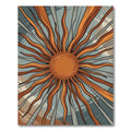 Retro Sunburst Orange Blue Rug