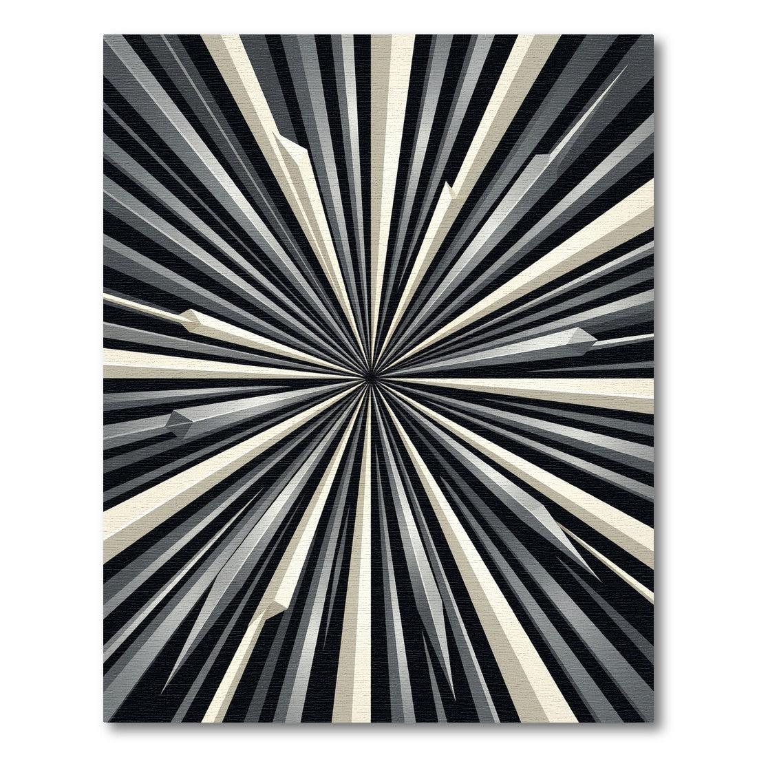 Monochromatic Radiating Geometric Starburst Rug