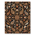 Earthy Brown Floral Paisley Ornament Rug
