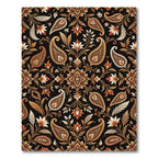 Earthy Brown Floral Paisley Ornament Rug