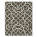 Interlocking Taupe Geometric Lattice Weave Rug