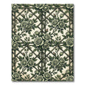 Sage Green Rose Lattice Floral Trellis Rug