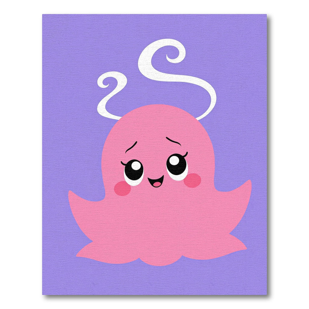 Cute Pink Jellyfish Swirls Lavender Rug