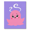 Cute Pink Jellyfish Swirls Lavender Rug