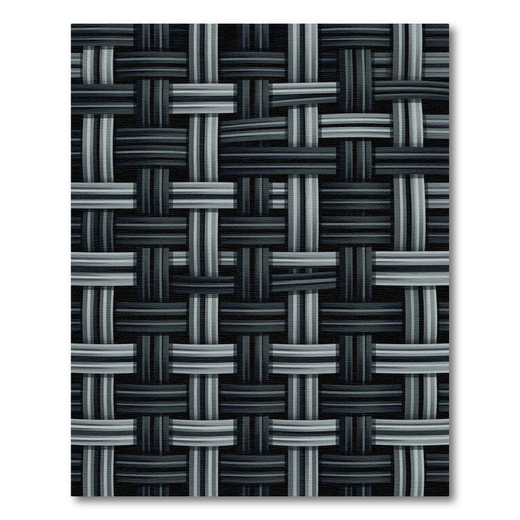 Gray Woven Texture Interlocking Stripes Rug