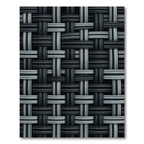 Gray Woven Texture Interlocking Stripes Rug