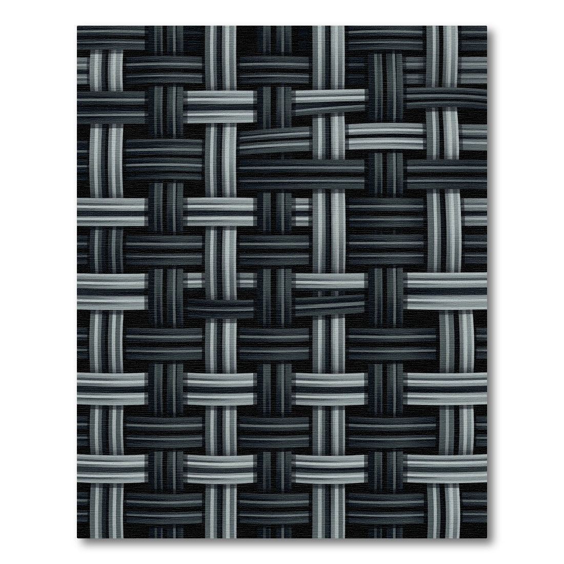 Gray Woven Texture Interlocking Stripes Rug