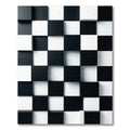 Black White Chessboard Offset Cubes Rug