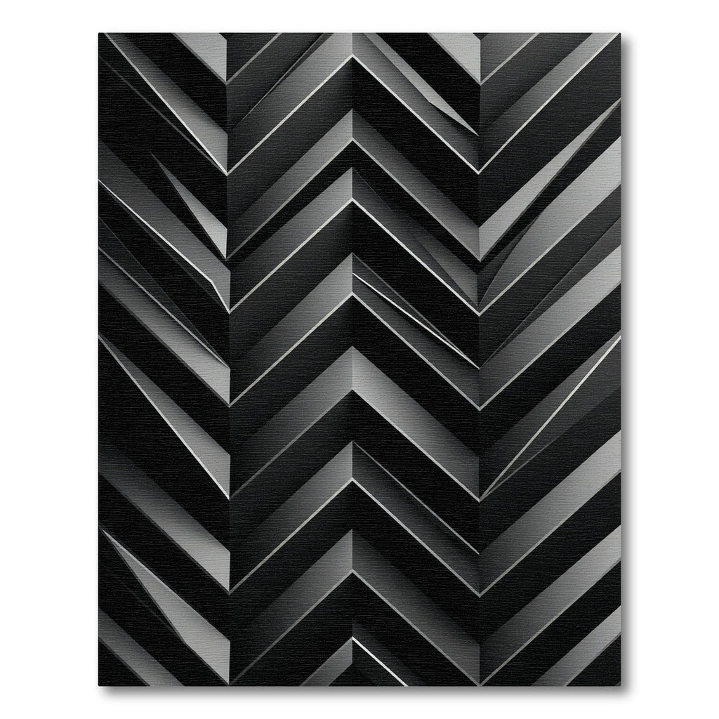 Monochrome Geometric Chevron Abstract Rug