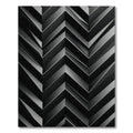 Monochrome Geometric Chevron Abstract Rug