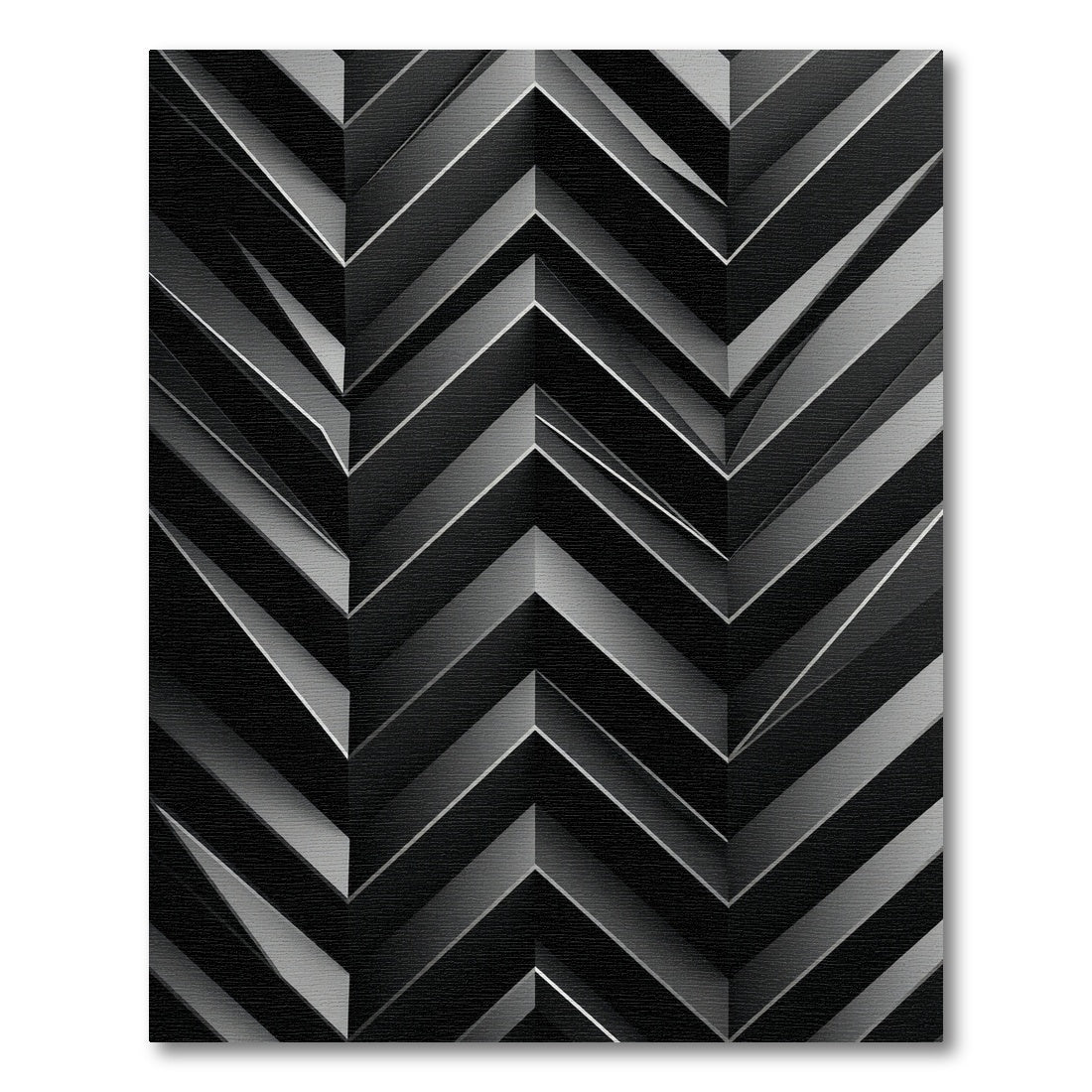 Monochrome Geometric Chevron Abstract Rug