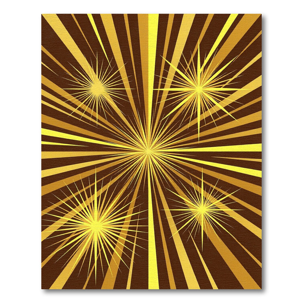 Radiant Golden Starburst Sunbeam Art Rug