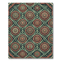 Sage And Terracotta Geometric Hexagon Tile Rug