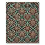 Sage And Terracotta Geometric Hexagon Tile Rug
