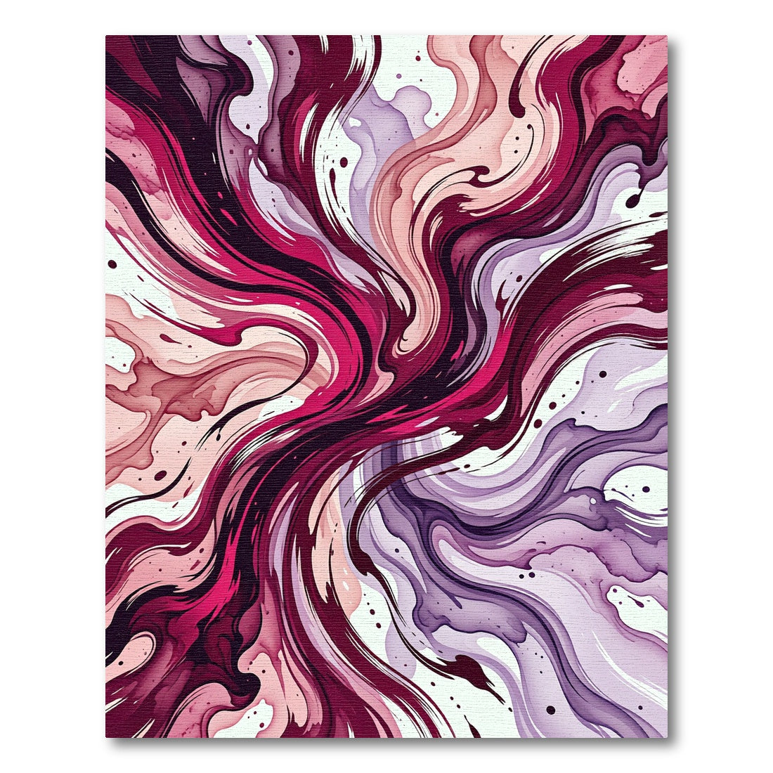Crimson Berry Swirl Abstract Rug