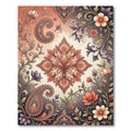 Ornate Red Coral Paisley Floral Rug
