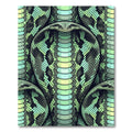 Vibrant Emerald Cobra Serpent Scales Rug