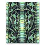 Vibrant Emerald Cobra Serpent Scales Rug