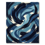 Abstract Navy and Azure Swirl Rug