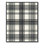 Classic Black Gray White Plaid Checkered Rug