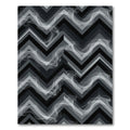Smoky Gray Geometric Chevron Wave Rug