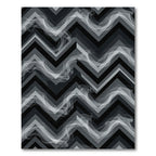 Smoky Gray Geometric Chevron Wave Rug