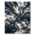 Dark Ink Wash Swirl Abstraction Rug