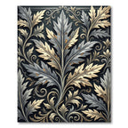 Elegant Silver and Gold Leaf Art Rug