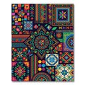 Vibrant Colorful Folk Art Medallion Rug