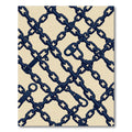 Navy Blue Interlocking Linked Chain Grid Rug