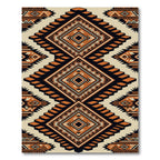Authentic Orange Diamond Tribal Rug