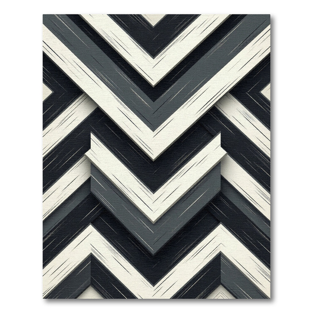 Monochromatic Geometric Chevron Layers Rug